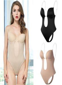 Kvinnor som kastar djupa vneck kropp shaper axelpotess rygglös bodysuit formewear u kastar sömlös thong full bodysuits för bröllop 225072886