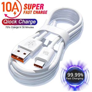 120W 10A Typ C Type-C Super Fast Charge Data Cable Snabbladdningskabel för Samsung Xiaomi Huawei USB C Mobiltelefon Data Cord