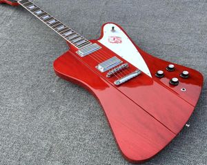 Vos Firebird personalizado Thunderbird Transparente Red Electric Guitar Mini Humbucker Pickups Chrome Hardware Trapezoid MOP Fingboard3575471