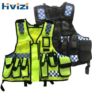 Clothing NEW Tactic Security Patrol Vest Hi Viz Yellow Industry Door Staff Workwear Safety Clothing High Visibility Night Reflective Safe