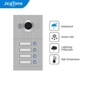 Intercom Jeatone Outdoor -Türklingel wasserdicht 720p AHD Smart Home Doorbell Nacht Vision Video Intercom für Home Apartment 1/2/3/4 Stockwerke