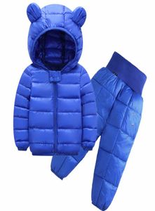 Bambini a colori solidi039s set di vestiti set inverno bambine e giacche da ragazzi pantaloni abiti per bambini downcotton per 15 anni1772671