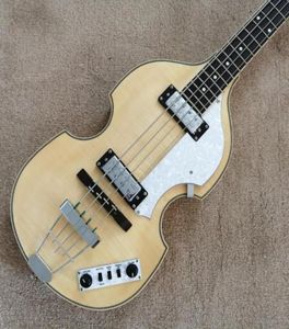 McCartney Hofner Deluxe Natural 4 Strings Violin Bass Ecret Guitar Flame Maple Top Back 2 511b Staple Pickups H5001CT CON5791914
