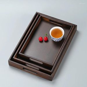 ティートレイミールソリッドウッドトレイ中国長方形の収納ダイニングテーブル朝食キッチンプラトーレパス木製料理ob50cp