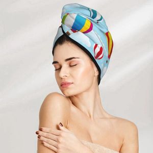 Towel Girl Hair Drying Hat Air Balloons Cap Bath MicrofiberTowel Absorption Turban