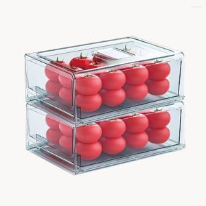 Lagerflaschen Kühlschrank Organizer Pantry Organization und Mülleimer Plastikstapel mit Schubladen für Kühlschrankküche