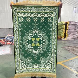 Muslim Worship Prayer Mat Crystal Velvet Printed Ethnic Style Household Foldable and Portable Kneeling Blanket 240424