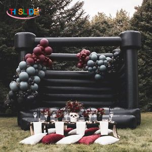 15x15ft 4.5x4.5m outdoor Inflatable Wedding Bouncer black Jumper Bouncy Castle for halloween party,Black wedding bouncy castle bounce house for party