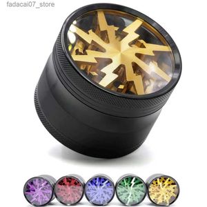 Herb Grinder 63mm Large Herbal Grinder Smoke Accessories Metal Aluminum Alloy Herbal Grinder Tobacco Crusher Smoke Accessories Q240408