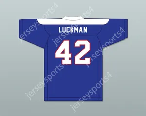 Custom Qualquer nome Número Mens Youth/Kids Sid Luckman 42 Erasmus Hall High School Blue Football Jersey 1 Top Stitched S-6xl