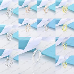 Дизайнер двойной кольцо Открытие 925 Willow Leaf Diamond Peony Ring Classic Woman Men Crings Ring Luxury Jewellery Оптовые