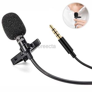 Microphones USB Mini Microphone Lapel Clip For Phone PC Laptop 1.5m Wired Condenser Mic Recording Noise Reducti 3.5mm Professional Microfon 240408