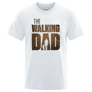 Men's T-skjortor The Walking Dad Funny Street Tryckt t-shirts män mode sommar t-shirt lös överdimensionerad bomull korta ärmar casual hip hop