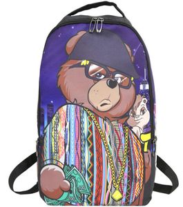 Biggie Bear Ryggsäck S Cool Daypack Street Schoolbag Spray Rucksack Sport School Bag Outdoor Day Pack3474547