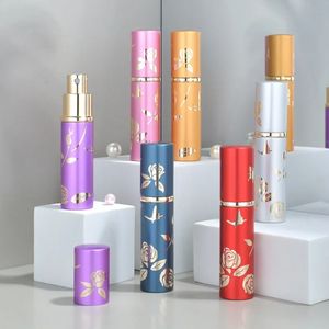 10ml Portable Mini Refillable Perfume Bottle With Scent Pump Metal Aluminum Empty Cosmetic Containers Spray Atomizer Bottle