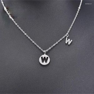 Chains Pure W Letter Necklace Women's Luxury Cool Style English Clavicle Chain Silver Color