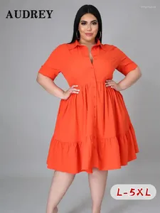 Plus Size Dresses Fashion Casual Blouse Dress Elegant Ruched Party Ladies For Women 2024 Vestidos Office Clothing Summer 5xl