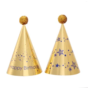 Party Decoration 24pieces Gold Silver Paper Fun Cone Hats Top Cap Art Craft Baby Shower Decorations 2024 Birthday Christmas