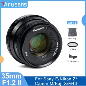 Tillbehör 7 Artisans 7Artisans 35mm F1.2 II MF Porträttkameralins APSC för Fuji X/Sony E/Canon EOSM/M4/3 Nikon Z Mount Cameras Lens