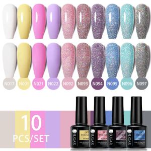 Żel UR Sugar 10pc Zestaw Macarone Fluorescencja Kolor Polski Zestaw Gel Gel Paznokcie wszystko za manicure półproduktowy lakier hybrydowy żel hybrydowy