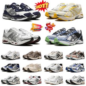 2024 Mode neue Damen Herren Gel Tiger Running Schuhe Low NYC Plattform Leder K14 Walking Trainer White Clay Canyon Creme Black Metallic Plum Sneakers Läufer