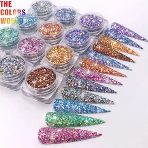 Glitter TCT385 Laser Rainbow Color Chunky Nail Glitter Nail Art Decoration Face Painting Makeup Tumbler Crafts DIY Festival Accessories