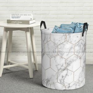 Cesti di cesti del cesto lavanderia Sundries Storage Gold e Marmo Honeycomb Piegabile giocattolo Piegatura Sotto contenitore sporco Borsa pieghevole