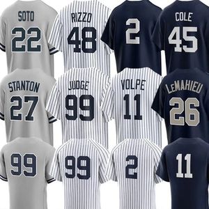 Custom Juan Soto Aaron Judge Derek Jeter Baseball Jerseys Anthonys Volpe Rizzo Giancarlo Stanton Gerrit Cole Marcus Stroman Yankees Alex Verdugo Mens Womens Youth