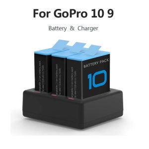 Telecamere per GoPro Hero 10 Hero 9 Batterie di sostituzione Lion Battery / Telesin Brand Charger per GoPro 9 10 Action Camera Accessori