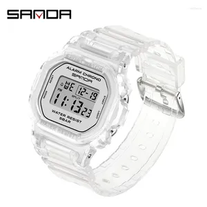 Armbanduhr Sanda Fashion Sport Watch Frauen transparent Gurt LED Digitaluhr Ladies Elektronisch Relogio Feminino 2009