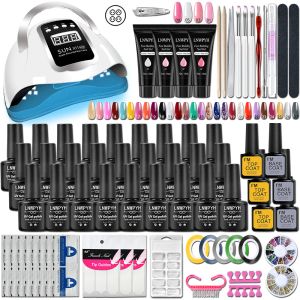 Kits Manicure Set Nail Extensions Gel Nail Polish Set Lack Nail Art Set med UV LED Nail Lamp Dryer Tools for Manicure Tools Kit