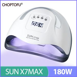 Klänningar sol x7 max nagellampa 180W UV LED -lampa Professional 57 pärlor nagel torktumlare infraröd sensor smart nagellack torktumlare