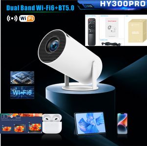 Projector 4K Hy300 Pro Android 11 Dual WiFi 6.0 Bt 5.0 AllWinner H713 1280 x 720p Cinema em casa Mini portátil Mini Projetor 1G 8G