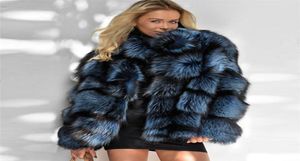 2021 Winter Women Real Fox Fur Kurtka z stojącym kołnierzem oryginalna skóra naturalna srebrna wysokiej jakości futro 6531162