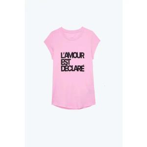 Zadig Voltaire New New Tee 디자이너 풀오버 여성 T 셔츠 빈티지 프린트 날개 핫 다이아몬드 세척 수상 면화 여성 티 931