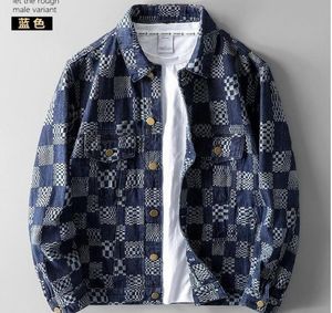 Bahar Yeni Men039s Ceketler Gündelik Moda Ekose Jean Coat Man Klasik Avrupa Stil Denim Katlar Çift Üst Giyim Kadınları Cloth7257460