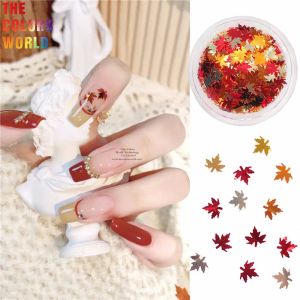 Glitter TCT242 Autumn Leaf Form 5mm Maple Leaf Nail Glitter Nail Art Decoration Gel Face Glitter Makeup Handwork Crafts Diy Decoration