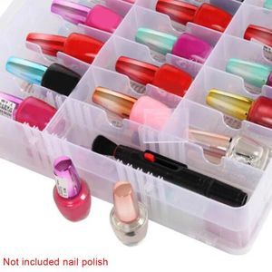 Aufbewahrungsboxen tragbare verstellbare Space Nagellack Organizer Gel transparent kompakt universell doppelter Seite Kunststoff Teiler 48 Flaschen