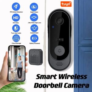 Doorbell Tuya Waterproof WiFi Doorbell IR Night Vision Smart Home Monitor Wireless Doorbell Security Alarm Video Intercom For Home