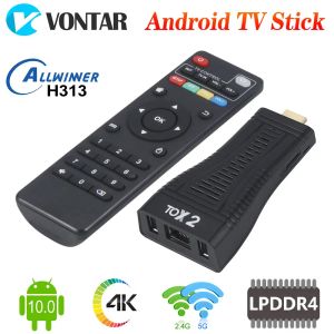 Box Tox2 TV -Stick Android 10 2 GB 16 GB TV -Box H313 Quad Core 2,4G 5G Dual WiFi 100m BT5.0 4K Smart Media Player TV -Dongle