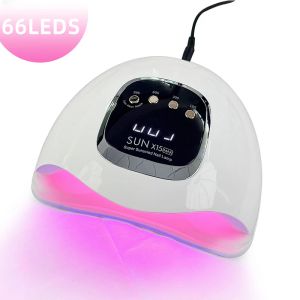 Secadores sol sol x 15 lâmpada de secagem de unhas max 66 LEDS UV Máquina de manicure LED LED MACHINE para unhas secador de gel de gel com salão de unhas de sensor inteligente