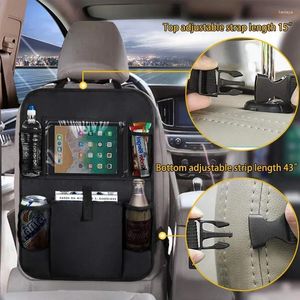 Car Organizer Seat Backrest Protector Children's Rear Foot Pad Storage Bag With Touch Screen Tablet Computer Bracket Tools