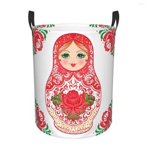 Tvättpåsar rysk docka Babushka Matryoshka hämma stor lagringskorg flickor pojkar leksaksorganisatör