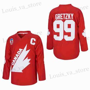 Erkek Tişörtler Buz Hokey Jersey Kanada 99 Wayne Gretzky Dikiş Nakış Açık Hava Giyim Formaları C-Mark Kırmızı 1991 Milli Takım 2023 Yeni T240408