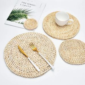 Table Mats Eco-Friendly Woven Corn Husk Placemats Kitchen Utensils Durable And Pads Heat-Resistant Coasters Accessories