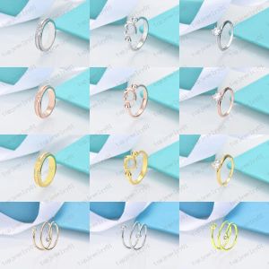 Designer double T-shape ring simple spring 925 sterling silver diamond arrow ring classic woman luxury jewellery with original bag