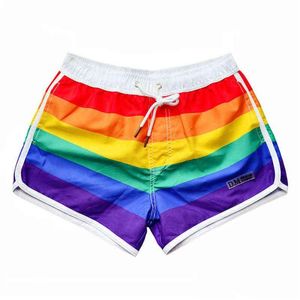 Männer Badebekleidung Rainbow Beach Shorts Männer Schwimmen Stämme y Gay Boxer Slips Badeanzug Surfbrett Badedauer DM Desmiit 220112 Dro Dhvxu