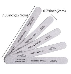 100180 nagelbehandlingar Art Sanding Sandpaper Nail Washable File Semilune Banana Buffing Curved Professional Manicure Tools Set5853946