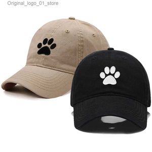 Top Caps Köpek Pençe İşlemeli Pamuklu Erkek Beyzbol Şapkası Moda Kadınlar Spor Şapkası Şapkası Nefes Alabilir Açık Güneş Şapkası Doğrudan Taşımacılık Q240408