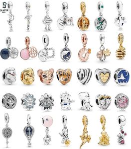 Подходит для браслетов 50 шт. Семейство динозавров Lion King Dangle Silver Charms подходит для браслетных бусин для 925 серебряных ювелирных украшений Make9474451